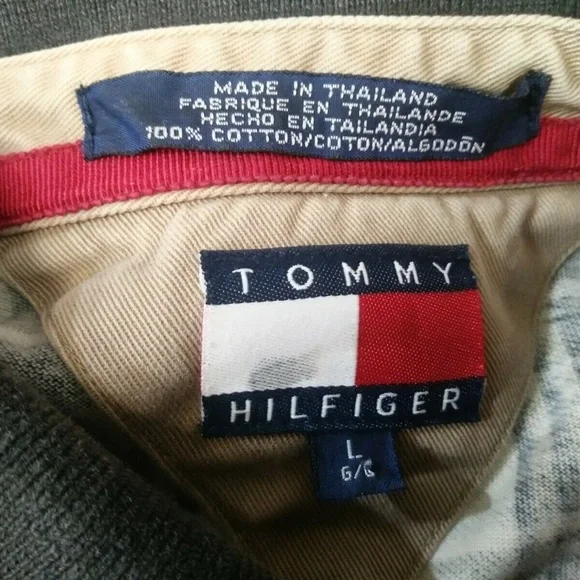 🎉2/$30 Tommy Hilfiger Vintage Plaid LongSleeve Polo Shirt Men's Large Pullover - Picture 6 of 14